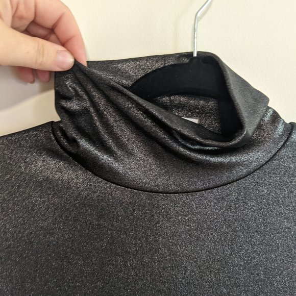 BCBGENERRATION Black metallic turtleneck top - Picture 3 of 11